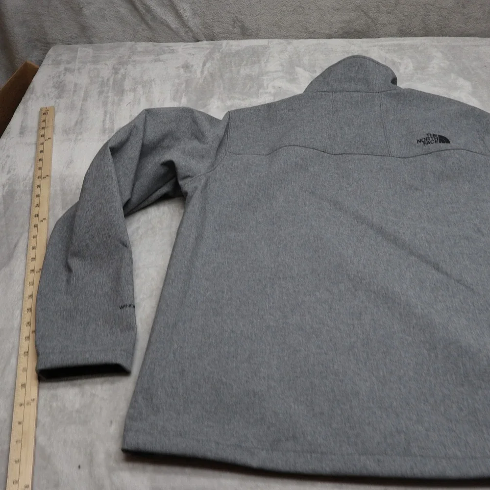 North Face Jacket Mens XL Grey WindWall Apex Barrier Softshell Full Zip LOGO